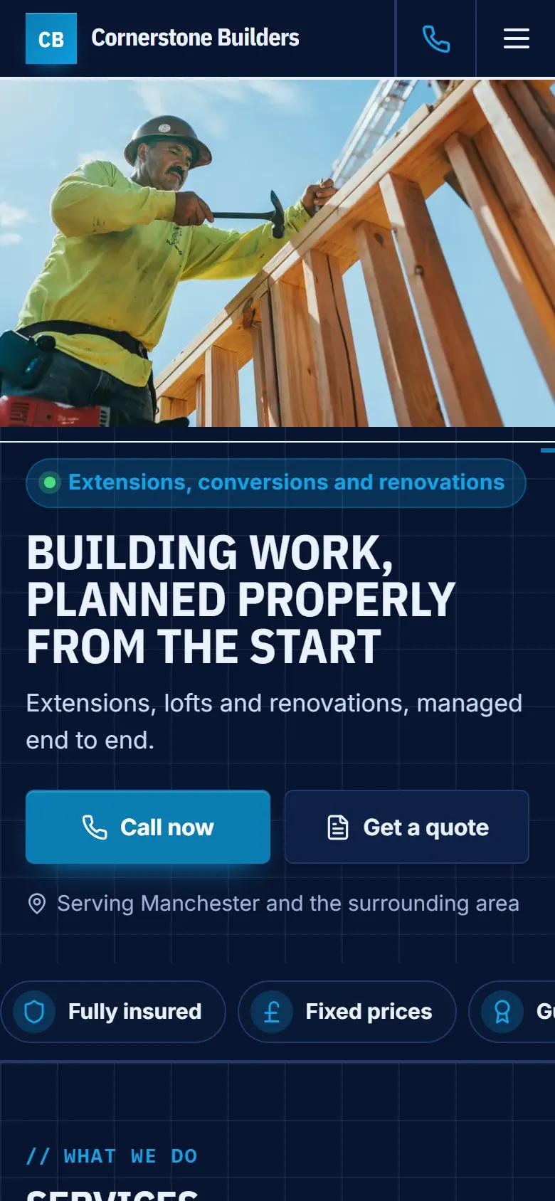 Our builder demo: on a phone