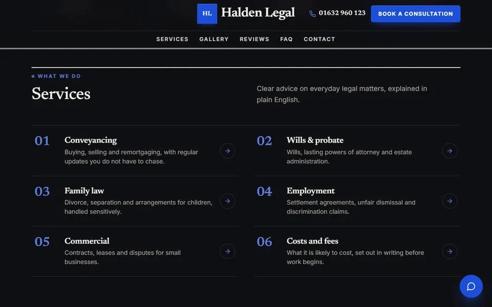Our solicitor demo: services