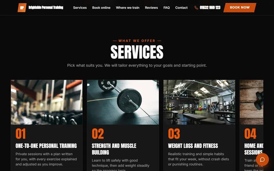Our personal trainer demo: services