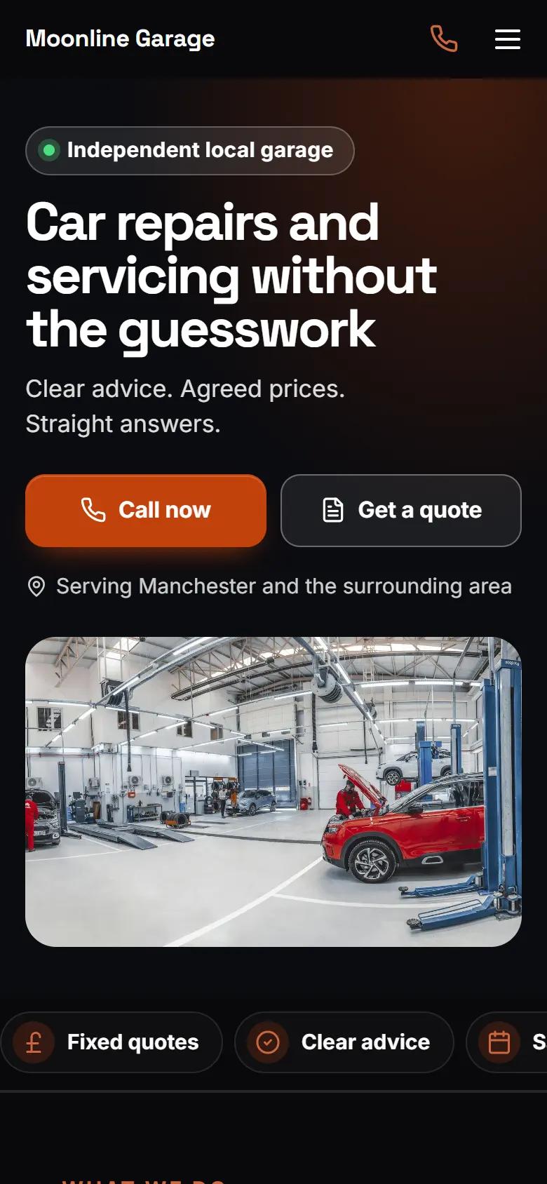 Our mechanic demo: on a phone