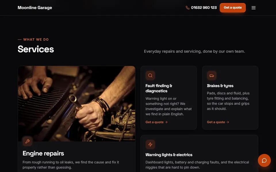 Our mechanic demo: services
